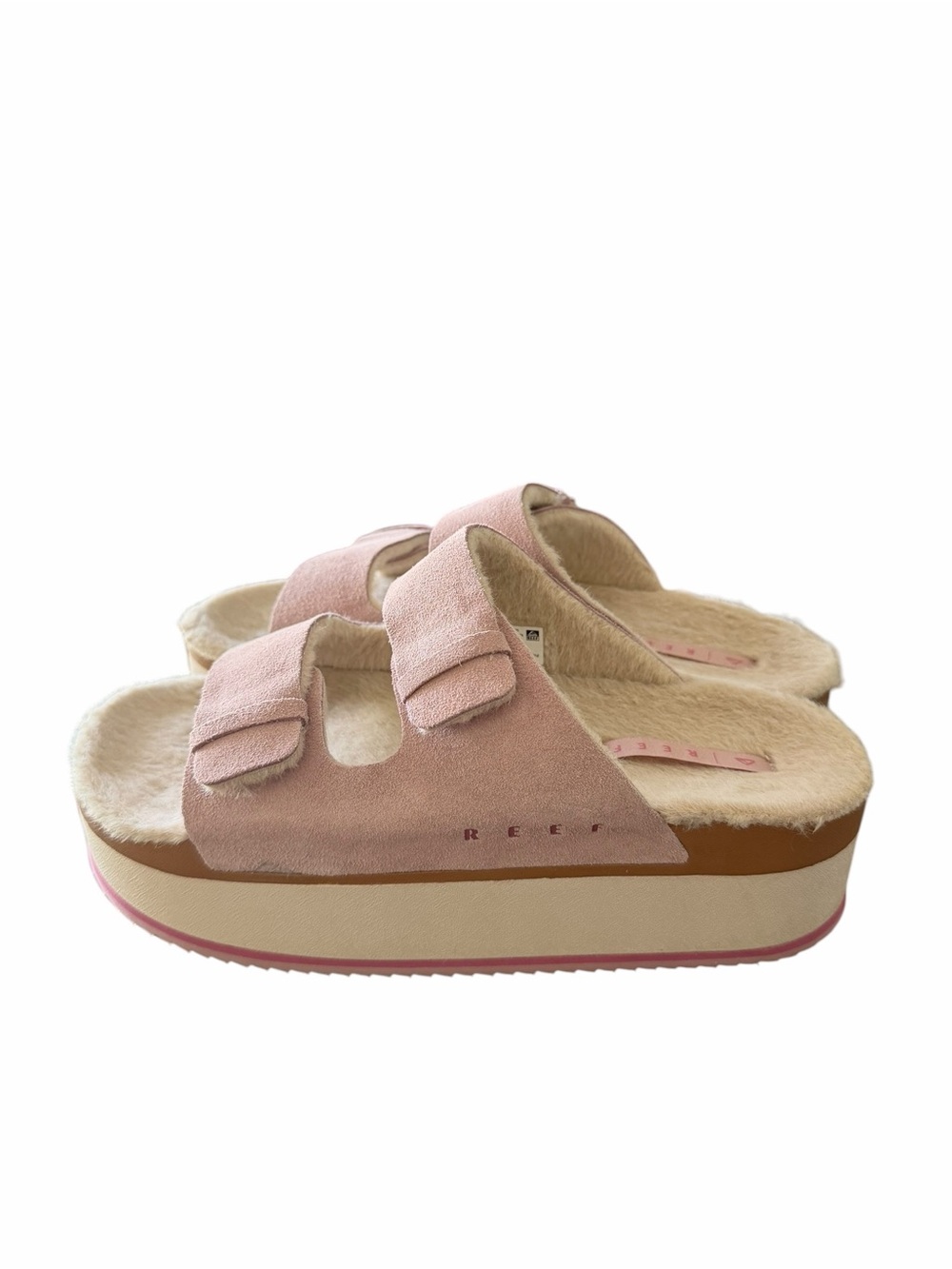 REEF NEW Women's Ojai Ciara Platform Faux Fur Lined Sandal Size 10 #267009 - Picture 5 of 9